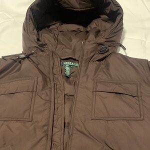 Ralph Lauren Dark Brown Hooded Puffer Jacket